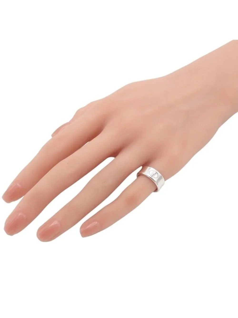 Hermes Eclipse Ribbon Ring 925 Sterling Silver Logo